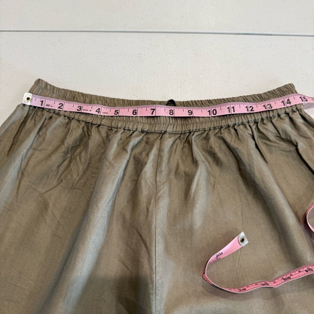Zuba Palazzo Pants Silk Blend Taupe with Silver Embroidery Pull-on Women’s Large - Picture 5 of 12